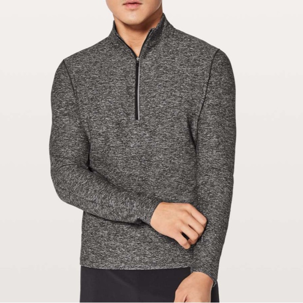 Lululemon Surge Warm 1/2 Zip Heathered Black - Men’s Size Large